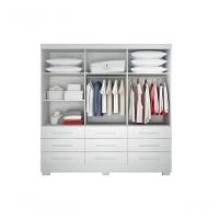 Guarda Roupa Solteiro Com Espelho 3 Portas 9 Gavetas - Buriti-branco - Móveis Novo Horizonte - 3