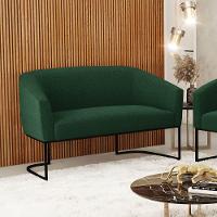 Sofá 2 Lugares Namoradeira Industrial Preto Stella Bouclê D03 - D'rossi Verde - 1