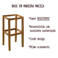 Kit 2 Banquetas Luxo Alta Onix - Base Em Madeira Maciça - Estofado Em Linho Com Composê No Corino - 5
