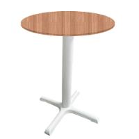 Mesa ômega Ferro Branco 74 Cm (alt) Base Em X Tampo Mdp Redondo Noce Nat 60 Cm (larg) X 2,50cm (alt) - 1