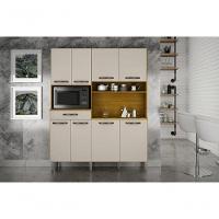 Kit Cozinha 7 Portas 1 Gaveta - Pratic-cinamomo-off White - Chf Móveis - 1