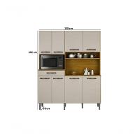 Kit Cozinha 7 Portas 1 Gaveta - Pratic-cinamomo-off White - Chf Móveis - 2
