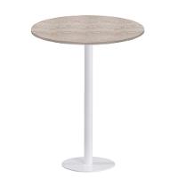 Mesa Pisa Beta Bistrô Fratini 107,50cm (a) Disco Redondo Branco Tampo Mdp Redondo Castanheira 70cm - 1