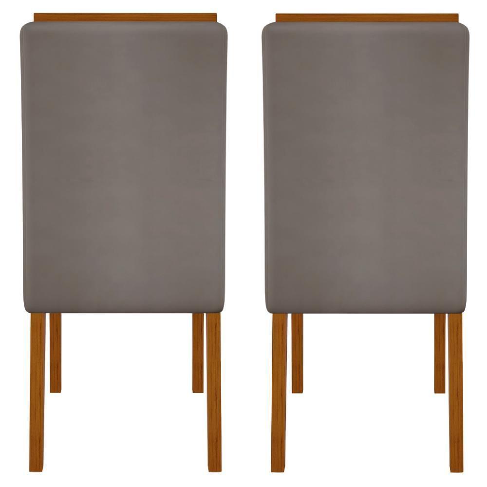 Kit 2 Cadeiras De Jantar Estofadas Yasmin Dj Moveis Veludo Lunar Freijó - 4