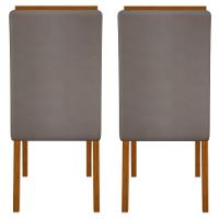 Kit 2 Cadeiras De Jantar Estofadas Yasmin Dj Moveis Veludo Lunar Freijó