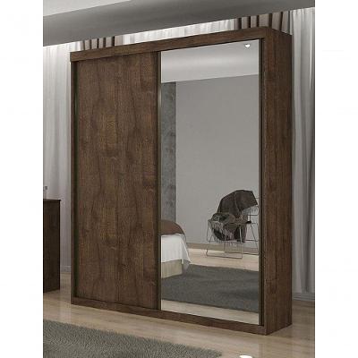 Guarda Roupa Solteiro Búzios 2 Portas 3 Gavetas Búzios-canion MDF com Espelho Star Móveis