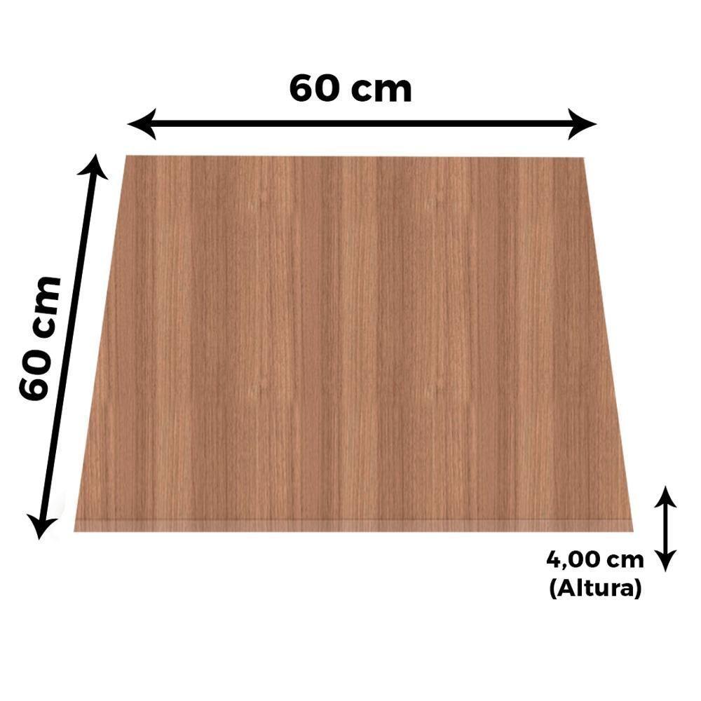 Mesa Pisa Beta Bistrô Fratini 107,50cm (a) Disco Redondo Preto Tampo Mdp Quadrado Noce Nat 60cm (l) - 5