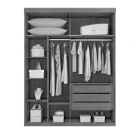 Guarda Roupa Solteiro Com Espelho 2 Portas 3 Gavetas - Búzios-neve - Star Móveis - 2