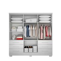 Guarda Roupa Solteiro Com Espelho Com Pés 6 Portas 6 Gavetas - Encant-branco - Móveis Novo Horizonte - 3