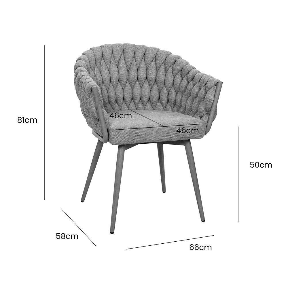 Cadeira De Aproximação Eloá Estrutura Aço Carbono Laminado Natural Com Estofado Linho Cru - 4