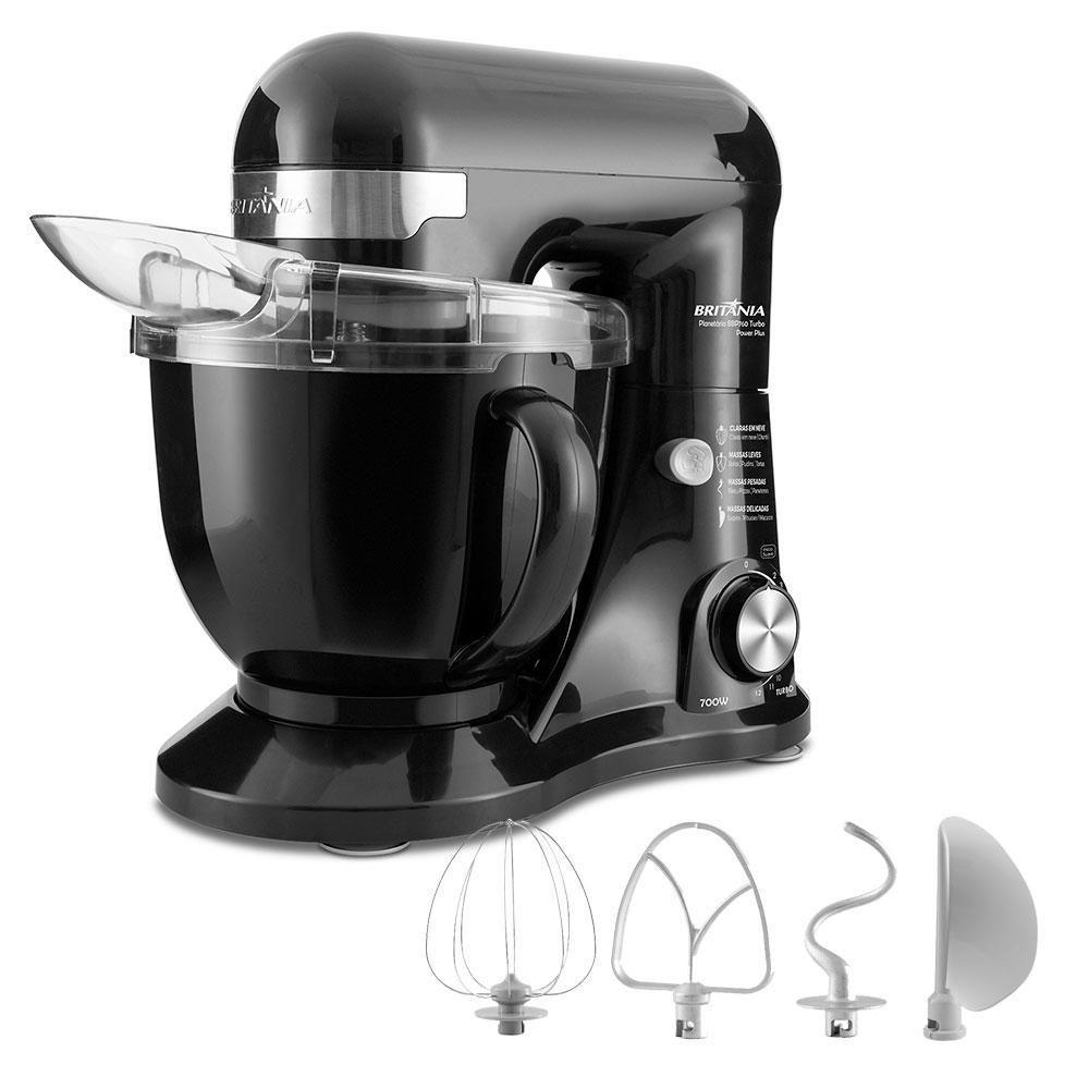 Batedeira Planetária BBP760P Britânia Com 12 Velocidades Turbo E 4 Batedores Preta 110V - 1