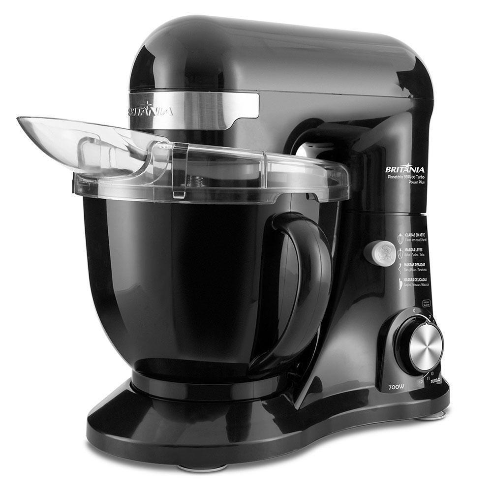 Batedeira Planetária BBP760P Britânia Com 12 Velocidades Turbo E 4 Batedores Preta 110V - 2