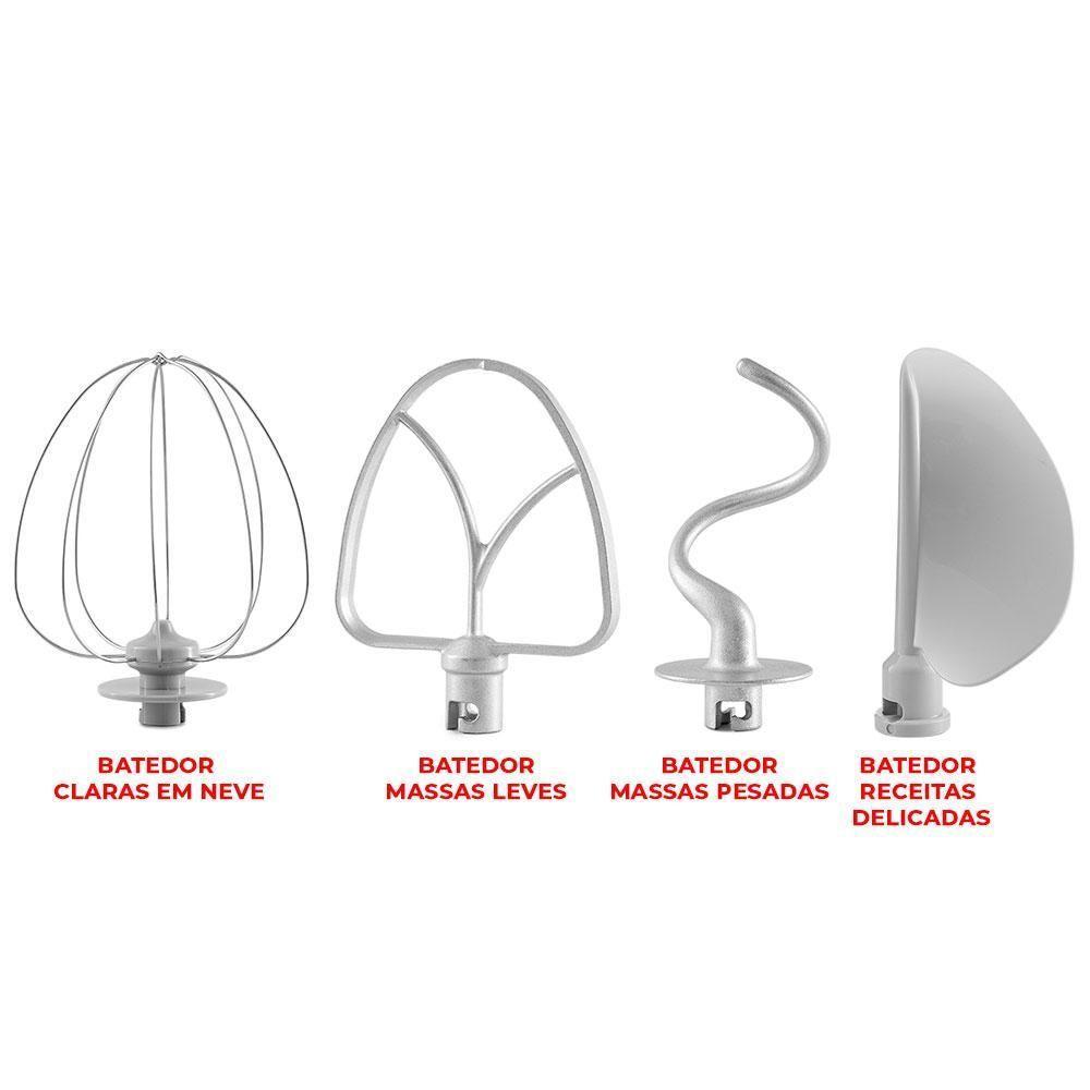 Batedeira Planetária BBP760P Britânia Com 12 Velocidades Turbo E 4 Batedores Preta 110V - 3