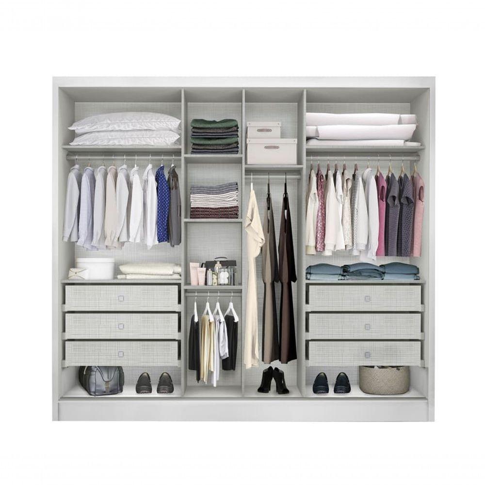 Guarda Roupa Casal Com Espelho 6 Portas 6 Gavetas - Robust -branco - Móveis Novo Horizonte - 3