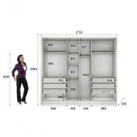 Guarda Roupa Casal Com Espelho 6 Portas 6 Gavetas - Robust -branco - Móveis Novo Horizonte - 4