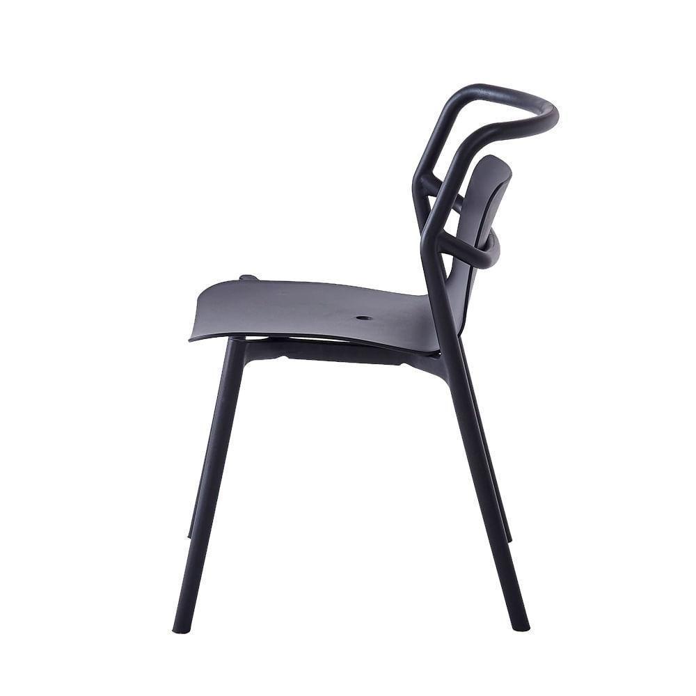 Kit 2 Cadeiras Empilhável Enjoy Rivatti 53 Cm (largura) Polipropileno (pp) Preto Com Proteção Uv - 4