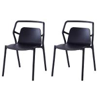 Kit 2 Cadeiras Empilhável Enjoy Rivatti 53 Cm (largura) Polipropileno (pp) Preto Com Proteção Uv - 1