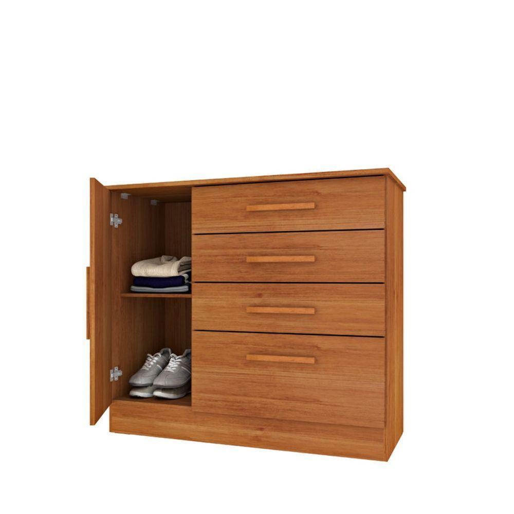 Cômoda Para Quarto Com Sapateira 4 Gavetas - Chicago-cinamomo - Tcil Móveis - 3