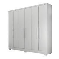 Guarda Roupa Solteiro Com Pés 6 Portas 4 Gavetas - Milly-branco - Móveis Novo Horizonte - 2