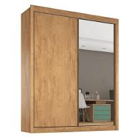 Guarda Roupa Solteiro Com Espelho 2 Portas 4 Gavetas - Zurique-amêndoa - Móveis Europa - 2