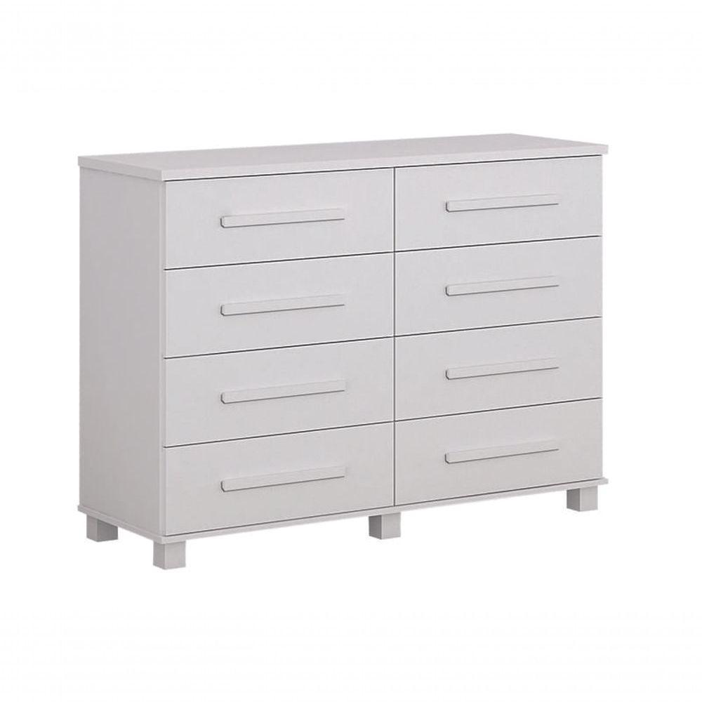 Cômoda Para Quarto 8 Gavetas - San Marino-branco - Móveis Leifer - 1