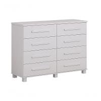 Cômoda Para Quarto 8 Gavetas - San Marino-branco - Móveis Leifer - 1