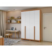 Guarda-roupas 4 Portas 2 Gavetas 100% Mdf Alonzo Sem Espelho E Com Pés - Lopas Amendoa Clean-branco - 2