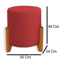 Puff Orgânico Boucle Thor Com Pés De Madeira Vermelho - 4