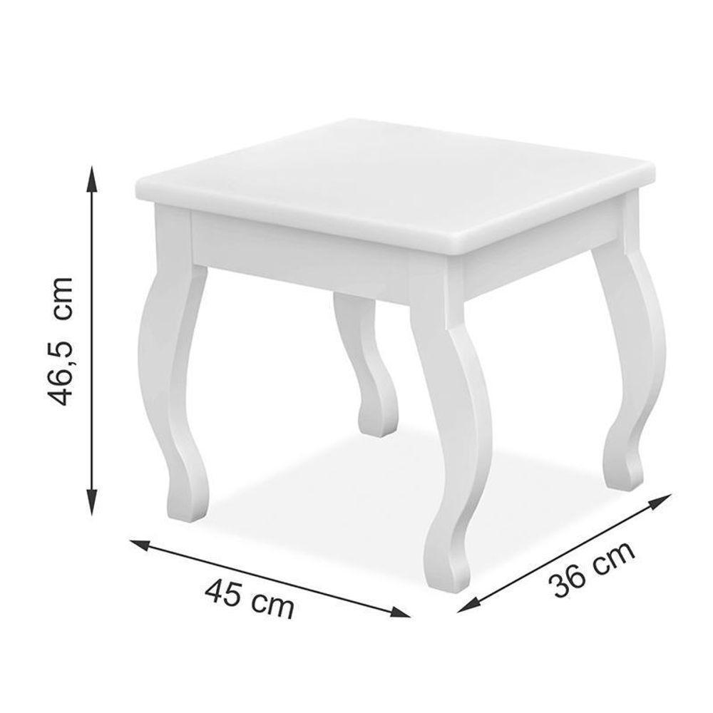 Banqueta Para Penteadeira Camarim Branco - Móveis Luapa Branco - 3