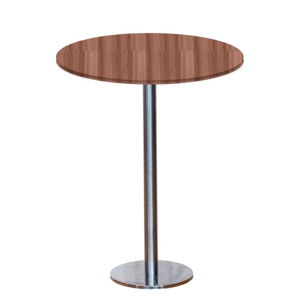 Mesa Pisa Beta Bistrô Fratini 107,50cm (a) Disco Redondo Inox Tampo Mdp Redondo Walnut 70cm (l) - 1