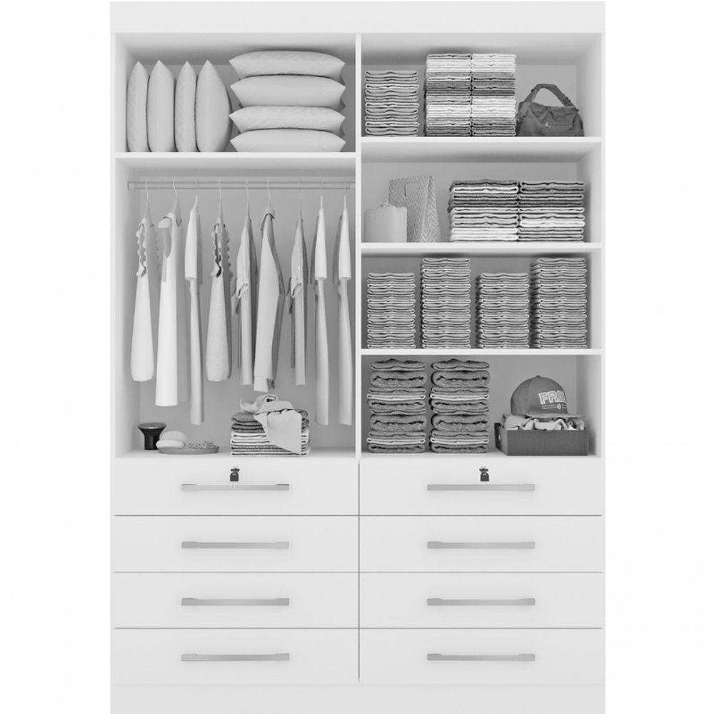 Guarda Roupa Solteiro 4 Portas 6 Gavetas - Mônaco-cinamomo-off White - Móveis D'doro - 2