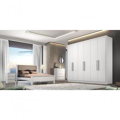Guarda Roupa Casal Rizon 6 Portas 6 Gavetas branco 100% MDF