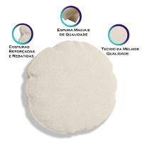 Kit 2 Almofadas Bolacha Redonda Cookie 40x40 Cm Veludo 7 Decor Bege - 3
