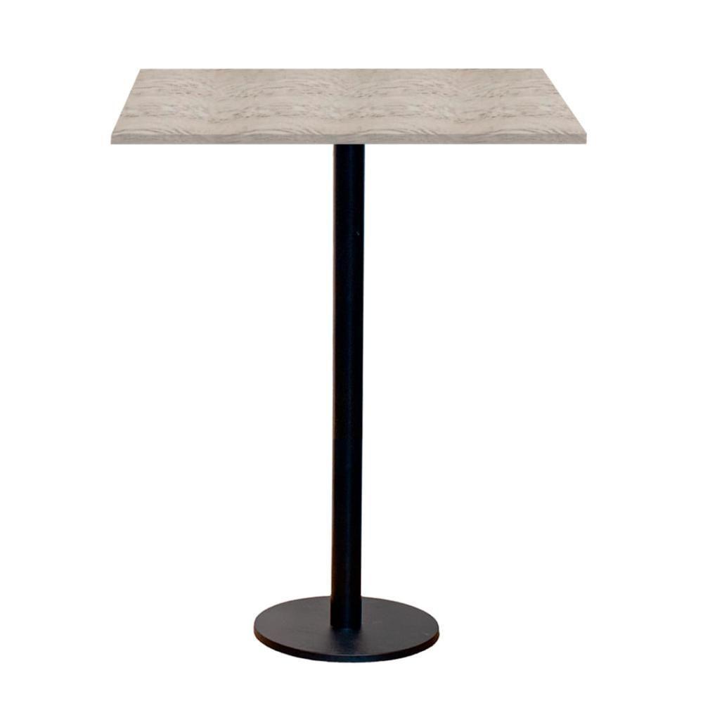 Mesa Pisa Beta Bistrô Fratini 107,50cm (a) Disco Redondo Preto Tampo Mdp Quadrado Castanheira 70cm - 1