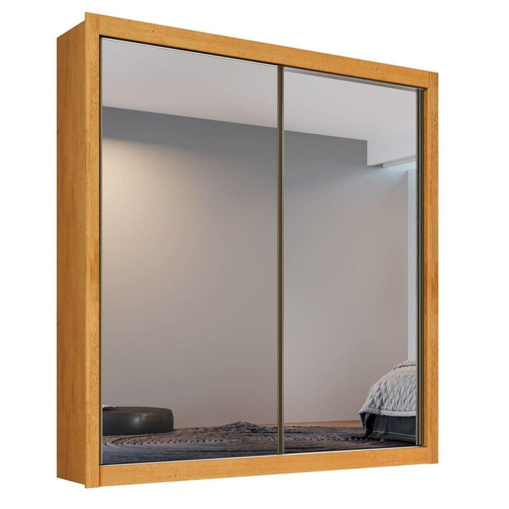 Guarda Roupa Solteiro Espelhado 2 Portas 4 Gavetas - Zurique-peroba - Móveis Europa - 1