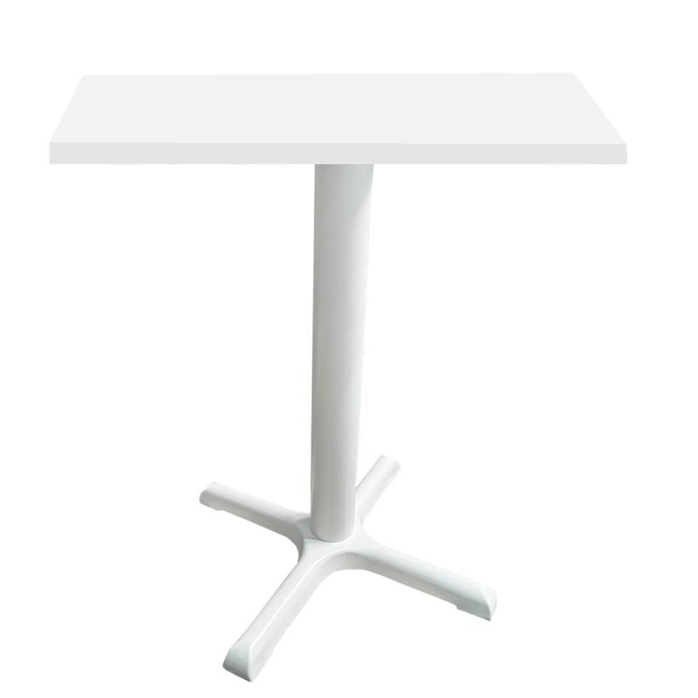 Mesa ômega Ferro Branco 74 Cm (alt) Base Em X Tampo Mdp Quadrado Branco 80 Cm (larg) X 2,50 Cm (alt) - 1