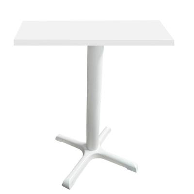 Mesa ômega Ferro Branco 74 Cm (alt) Base Em X Tampo Mdp Quadrado Branco 80 Cm (larg) X 2,50 Cm (alt)