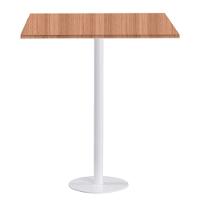 Mesa Pisa Beta Bistrô Fratini 107,50cm (a) Disco Redondo Branco Tampo Mdp Quadrado Noce Nat 70cm (l) - 1