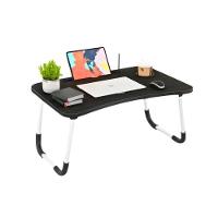 Mesa De Colo Preta Portátil Dobrável Suporte Copo E Tablet - 1