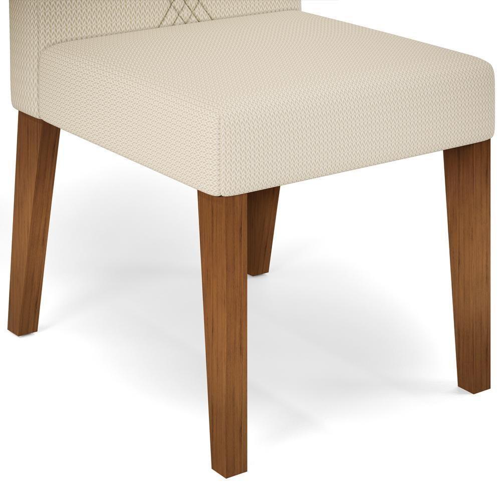 Kit 2 Cadeiras De Jantar Estofadas Yasmin Dj Moveis Linho Neve Freijo - 7