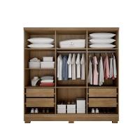 Guarda Roupa Solteiro Com Pés 6 Portas 4 Gavetas - Milly-cumaru Off White - Móveis Novo Horizonte - 3