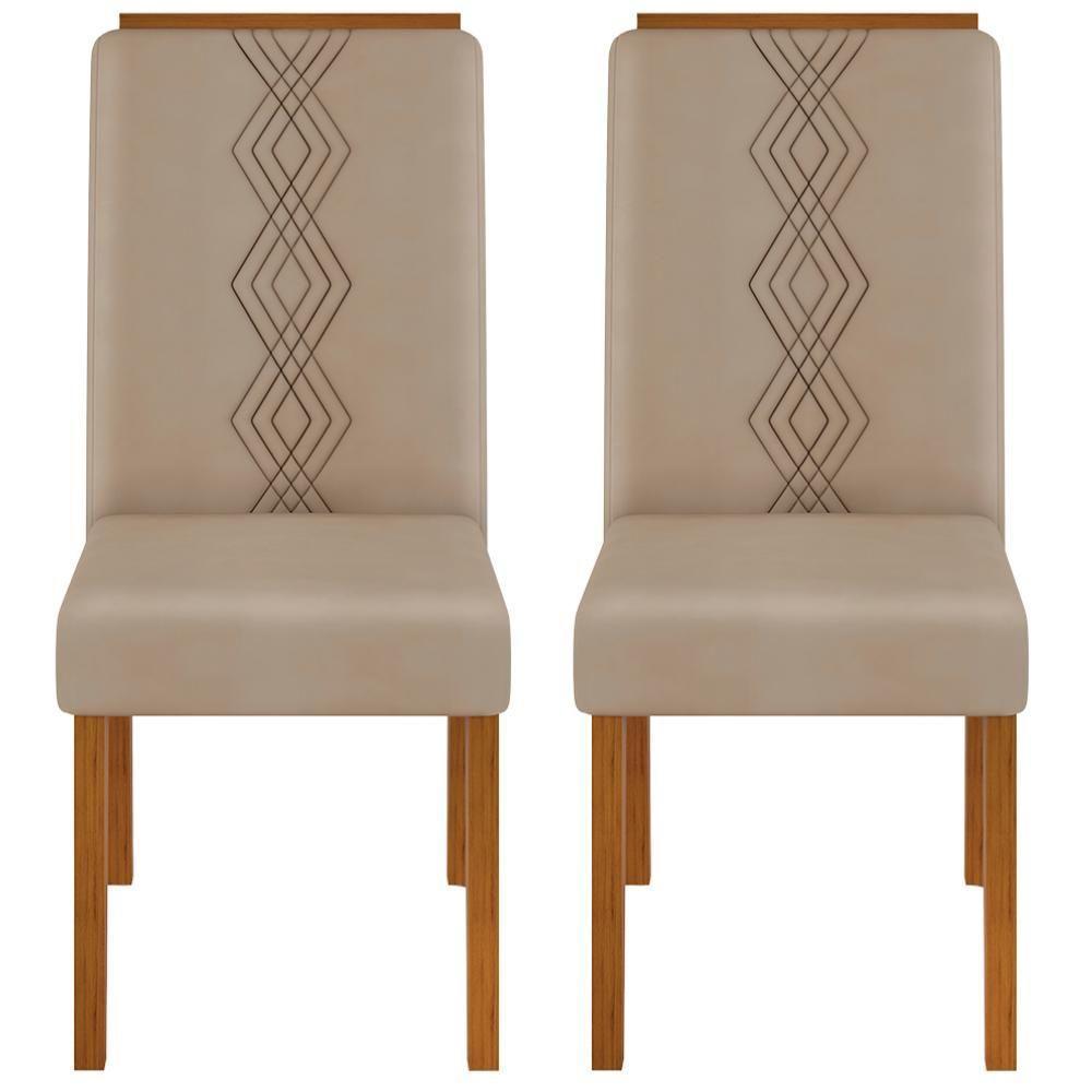 Kit 2 Cadeiras De Jantar Estofadas Yasmin Dj Moveis Veludo Kraft Freijo - 6