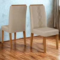 Kit 2 Cadeiras De Jantar Estofadas Yasmin Dj Moveis Veludo Kraft Freijo - 2