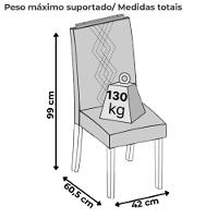 Kit 2 Cadeiras De Jantar Estofadas Yasmin Dj Moveis Veludo Kraft Freijo - 3
