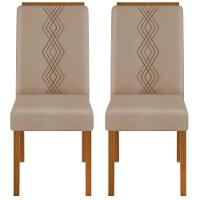 Kit 2 Cadeiras De Jantar Estofadas Yasmin Dj Moveis Veludo Kraft Freijo - 6