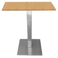 Mesa Alpha Inox 73,50 Cm (alt) Base Quadrada Tampo Mdp Quadrado 70 Cm (larg) X 2,50 Cm (alt) Samba - 1