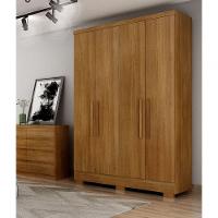 Guarda Roupa Solteiro Com Pés 4 Portas 2 Gavetas - Milly-cumaru - Móveis Novo Horizonte - 2