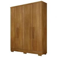 Guarda Roupa Solteiro Com Pés 4 Portas 2 Gavetas - Milly-cumaru - Móveis Novo Horizonte - 3