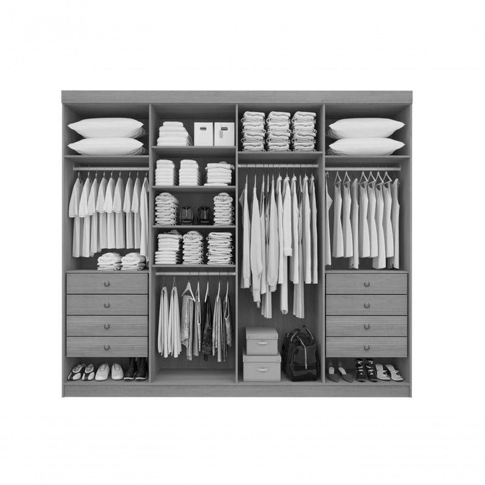 Guarda Roupa Casal 100% Mdf 8 Portas 8 Gavetas - Daymont-branco - Móveis D'doro - 2