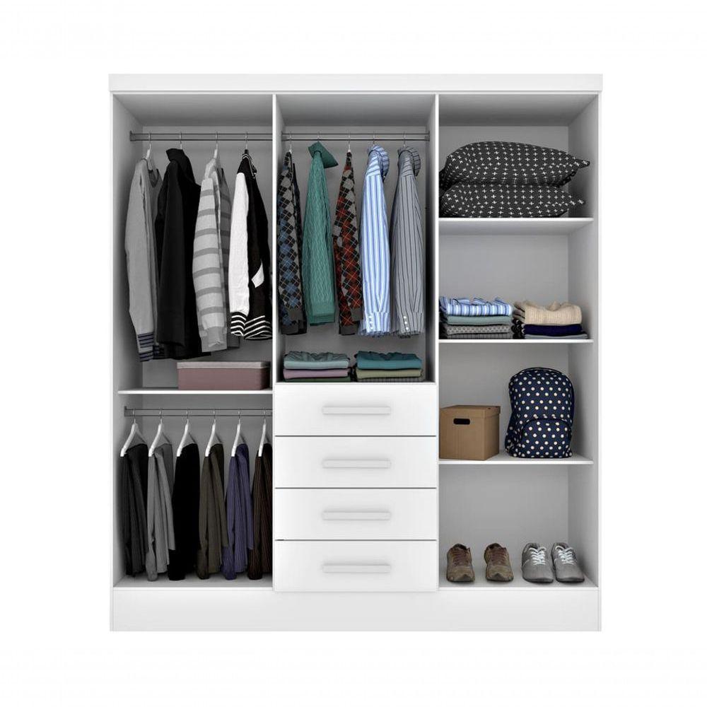 Guarda Roupa Casal Com Espelho 6 Portas 4 Gavetas - Arizona-neve - Tcil Móveis - 3